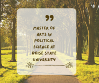 MASTER OF ARTS IN POLITICAL SCIENCE AT BOISE STATE UNIVERSITY